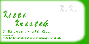 kitti kristek business card